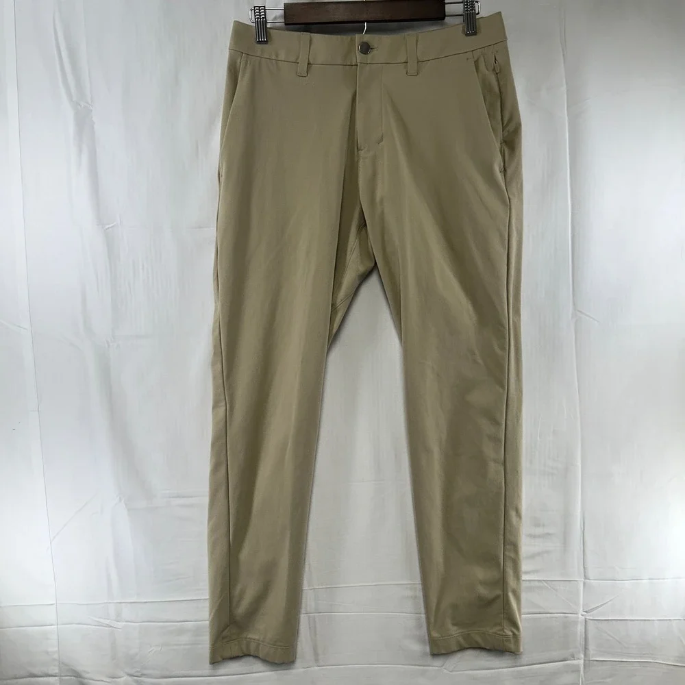 Lululemon Commission Slim-Fit Pant Mens 30 Khaki Tan Warpstreme Chino LM5AO4S